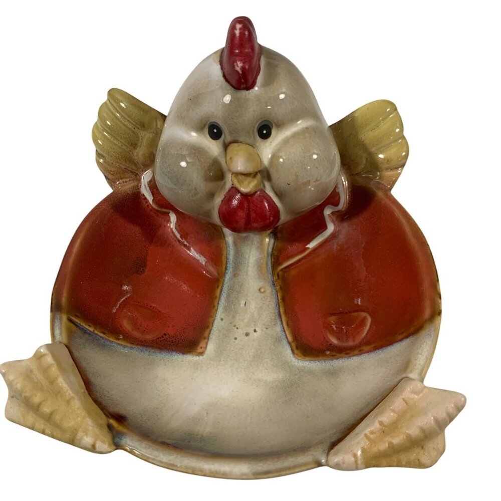 Chubbie Chicken A Chicken-Shaped Ceramic Trinket Dish " For Jewelry & Coins Rare